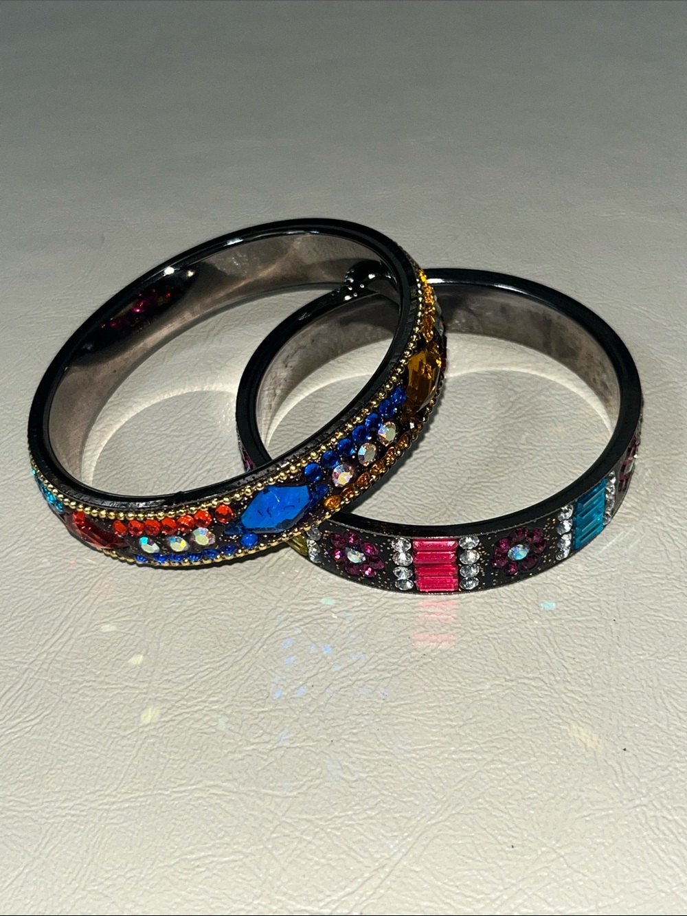 Multicolor Crystal Pavé Bangle Steel Bracelet Set